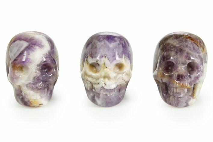 1.5" Polished Chevron Amethyst Crystal Skulls - Photo 1